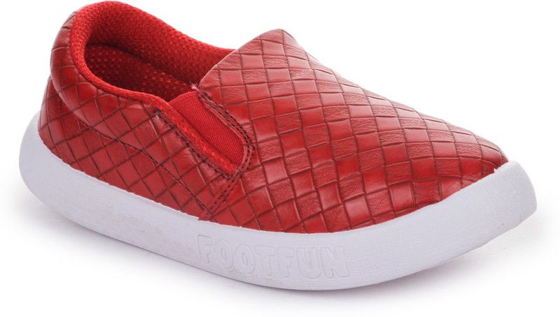 Slip on Moccasins For Boys  (Red)