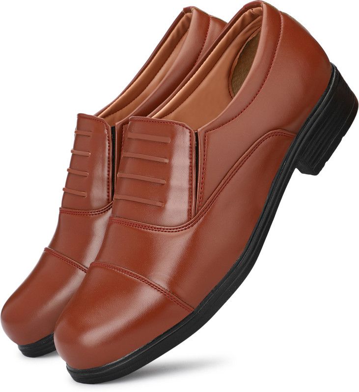 Lightweight Faux Leather Police and Oxford Police Shoes for Men Boots For Men Outdoors For Men  (Tan)