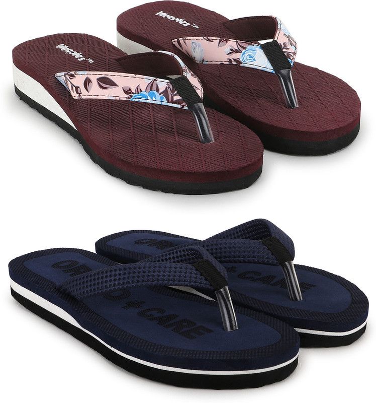 Flip Flops  (Maroon, Blue 6)