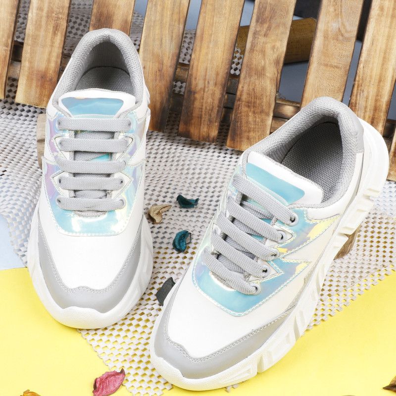 Women's/Ladies/Female/Girls Trendy Lightweight Comfortable, Casual wear Lace-Up Sneakers For Women  (Grey)