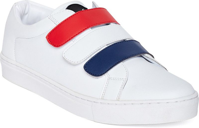 White Slash Sneakers For Men  (White)