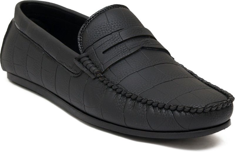 104-Black-06 Loafers For Men  (Black)