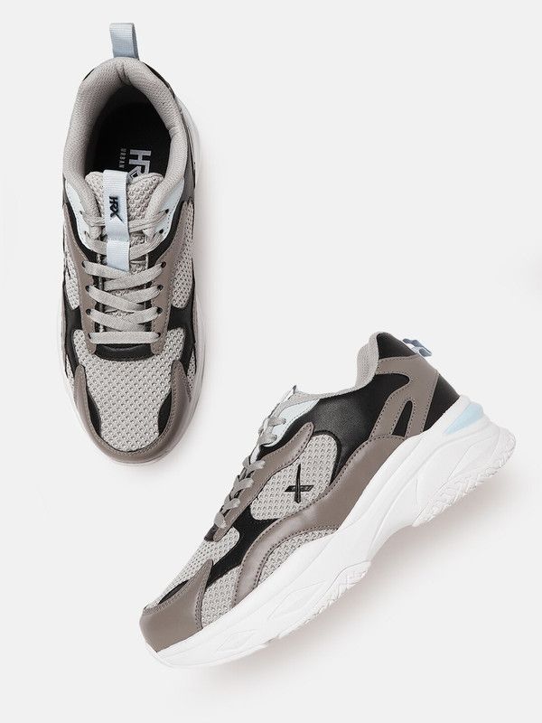 HRX by Hrithik Roshan Men Grey Black Woven Design Chunky Sneakers Sneakers For Men  (Grey)
