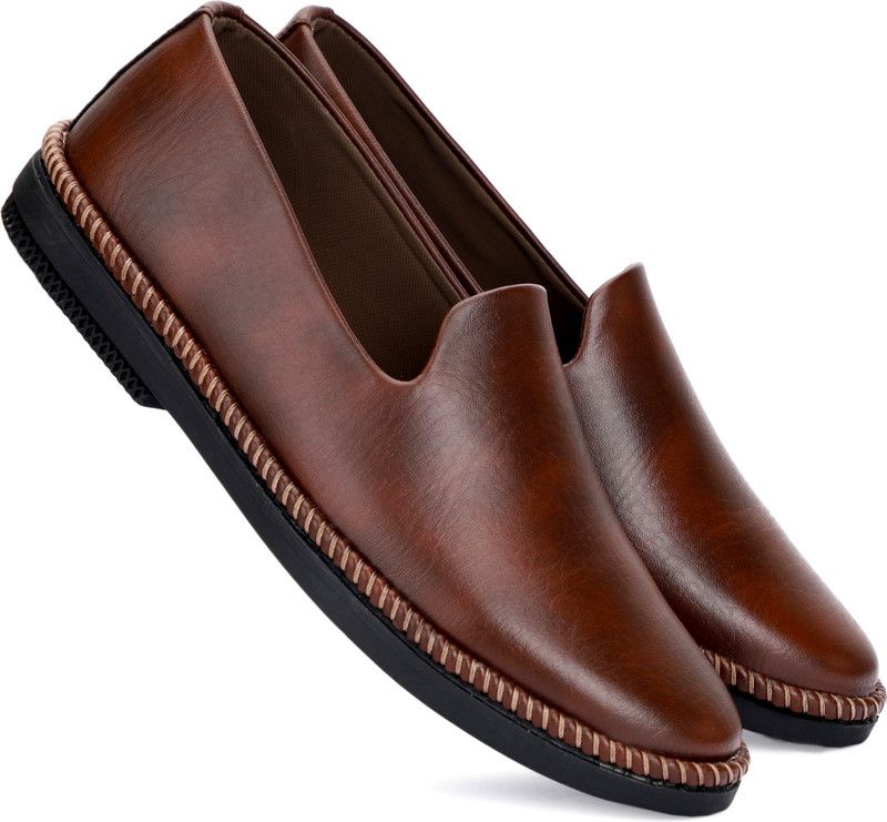 Light Weight Loafers For Men  (Brown)