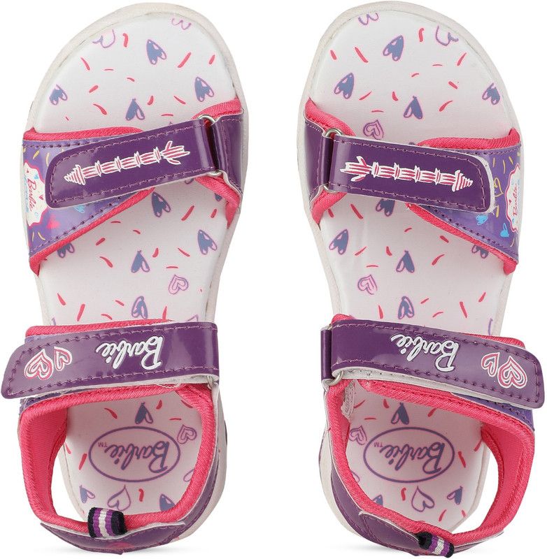 Velcro Sports Sandals For Girls  (Purple)