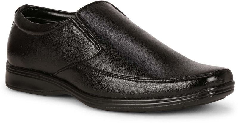 Men's Extra Comfort PLUS/Big Size Formal Leather Shoes Slip On For Men  (Black)