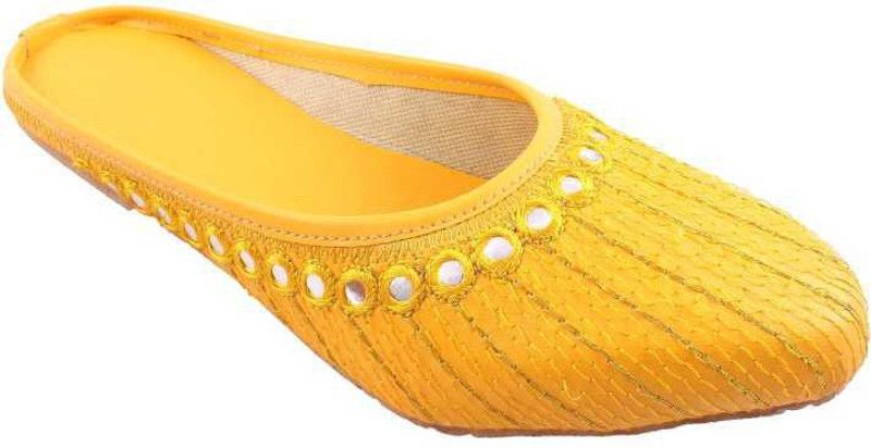 Ethnic Mule For Women  (Yellow)