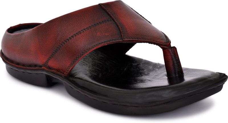 Men Maroon Flats Sandal
