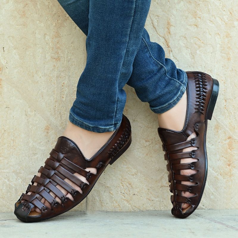 Penny Loafers Men Shoes Slip On Moccasins Driving Shoes Lightweight Flats Leather Casual Loafers For Men  (Brown)