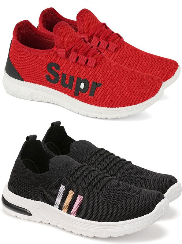 Running Shoes For Women  (Black, Red)