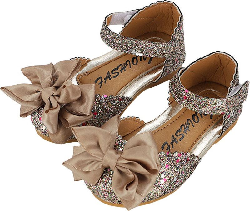Velcro Mary Janes For Girls  (Gold)