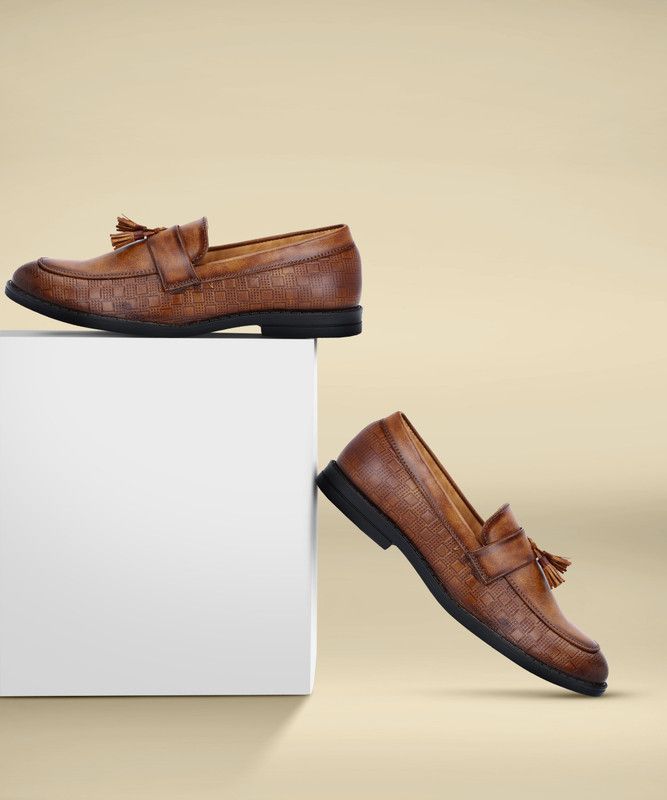 Casual Superior Quality Slip-on Loafers Partywear Loafers For Men  (Tan)