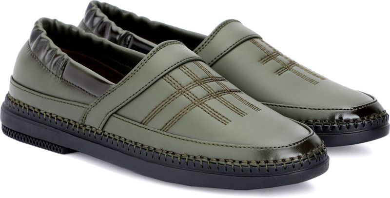 Slip on Loafers For Boys  (Green)