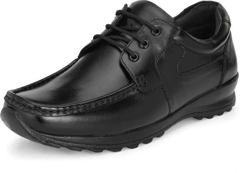 Genuine Leather Black Formal Shoe Lace Up For Men  (Black)