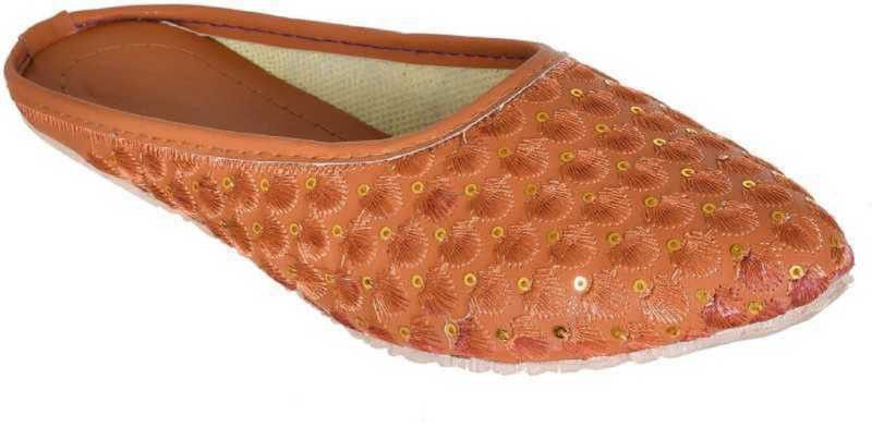 ethnic mules for women & girls Bellies For Women  (Brown)
