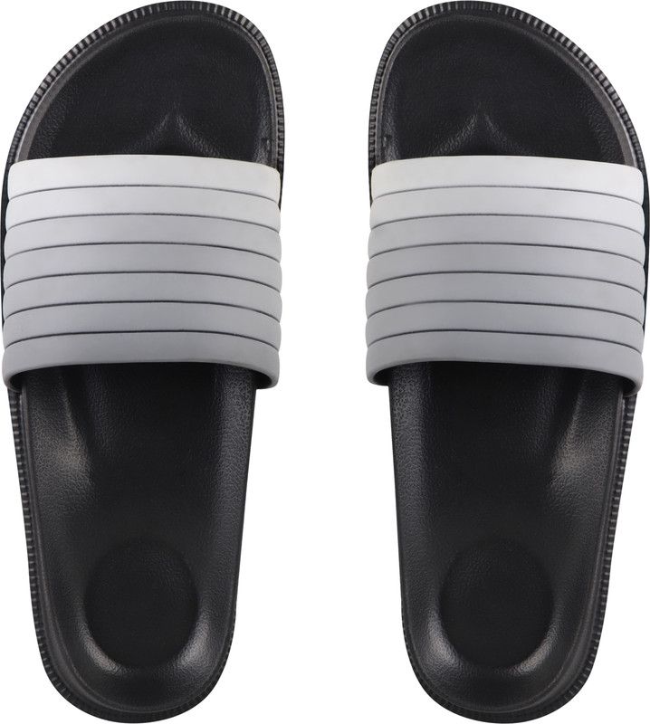 Shadow Casual Comfort Trendy Stylish Slip-On Slipper, Flip Flops & Slides For Men-Grey/Black (Size-6) Slides  (Grey, Black 6)