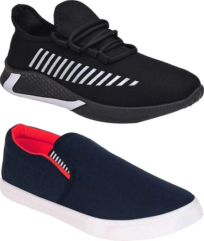 Running Shoes For Men  (Black, Navy)