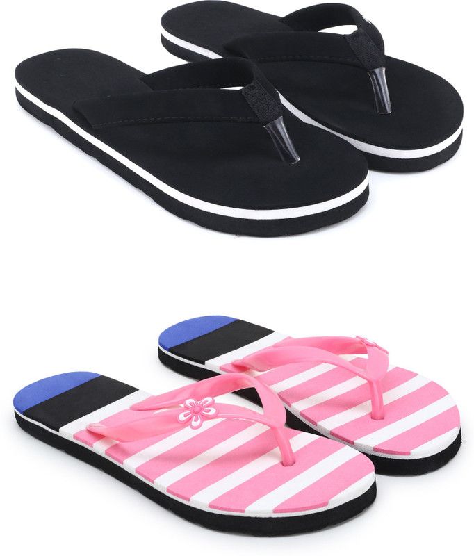 Slippers  (Black, Pink 6)