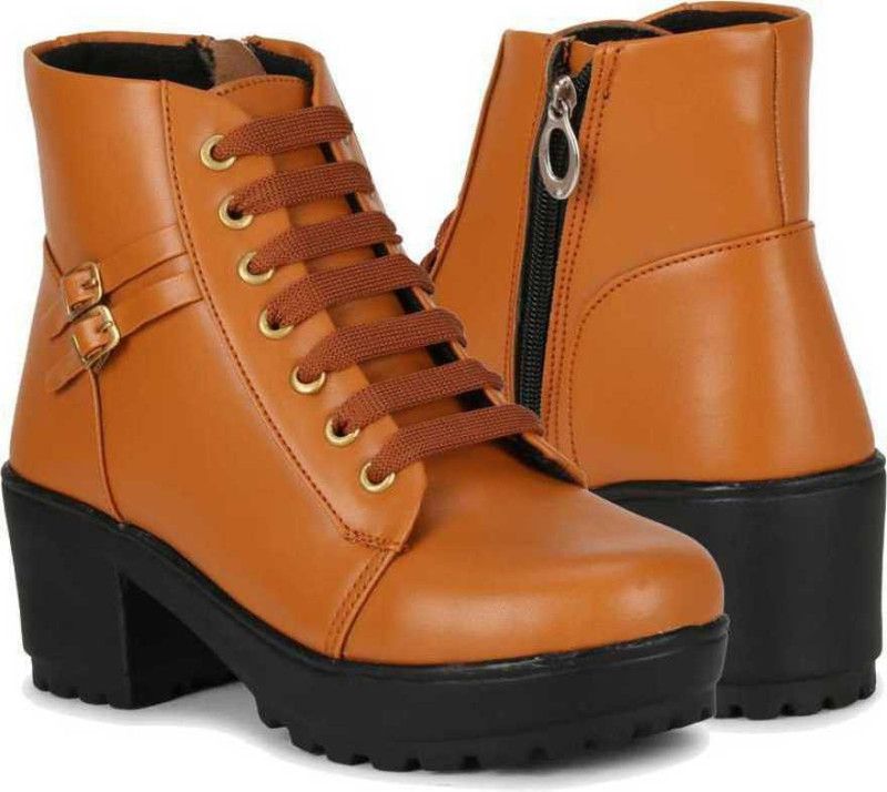 Fashionable Ankle Length Boot Jeans Shoe Boot for Women/Girl's Boots For Women Boots For Women  (Tan)