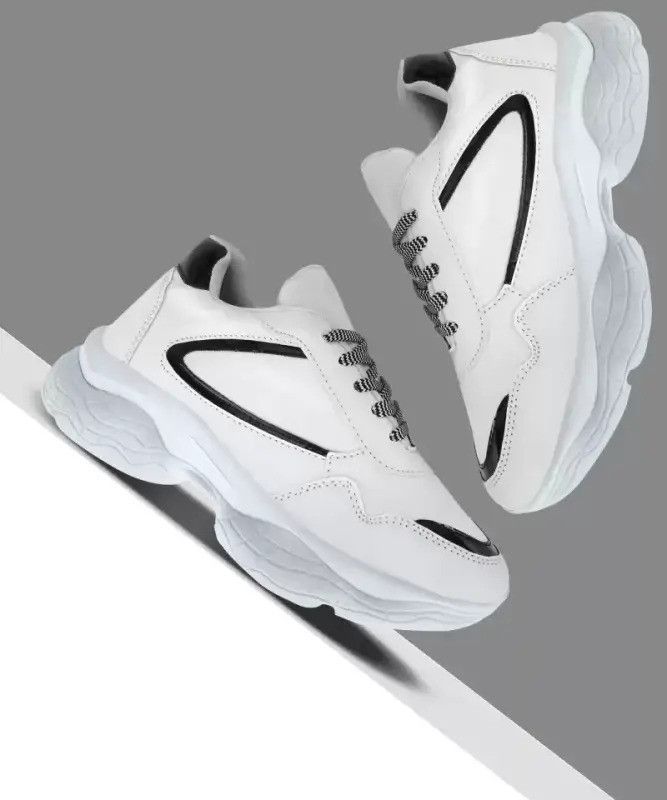 Sneakers For Women  (White, Black)