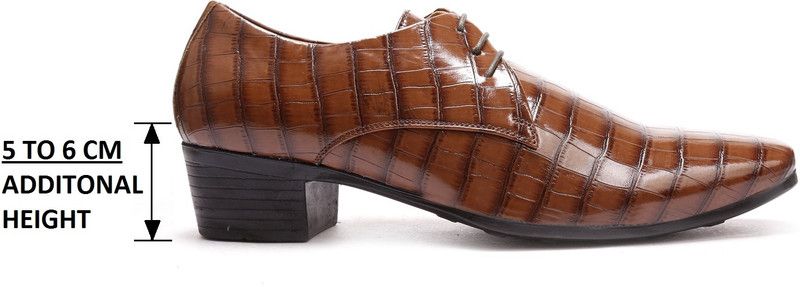 Men's Height Increasing Faux Leather Causal Mocassin Party Wear Shoes Party Wear For Men  (Brown)