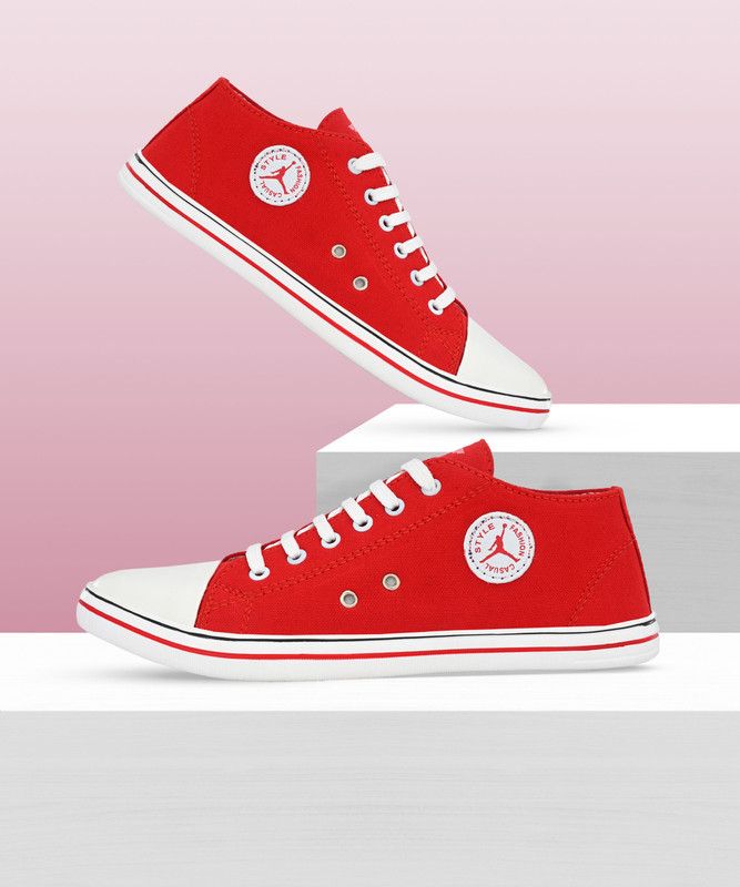 SHOE RED SNEAKERS FOR MEN Canvas Shoes For Men  (Red)