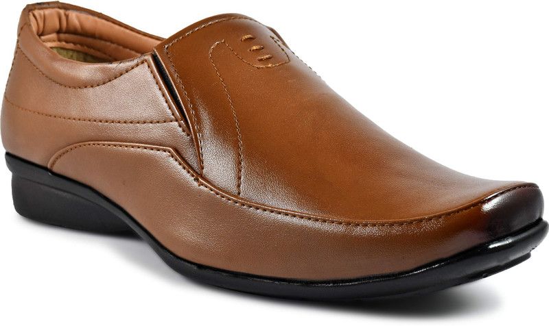 Comfortable Stylish Formal Shoes For Men Slip On For Men  (Tan)