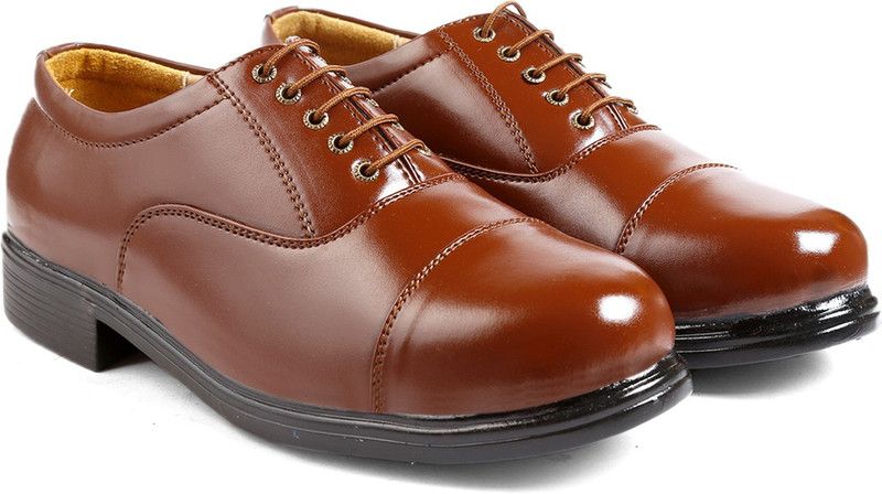 Genuine Leather Formal police shoe (Tan) For Men  (Tan)