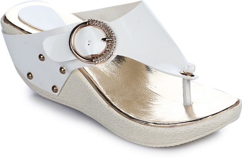 Women White Wedges Sandal