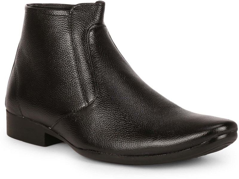Men's Ankel Genuine Leather Boots For Men Boots For Men  (Black)