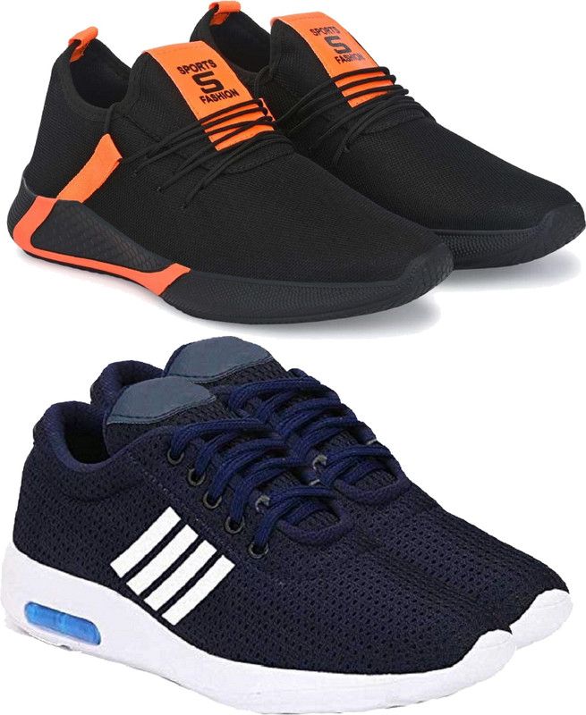 Latest Collection of Trendy & Stylish Sport Sneakers Walking Shoes Walking Shoes For Men  (Black, Blue)