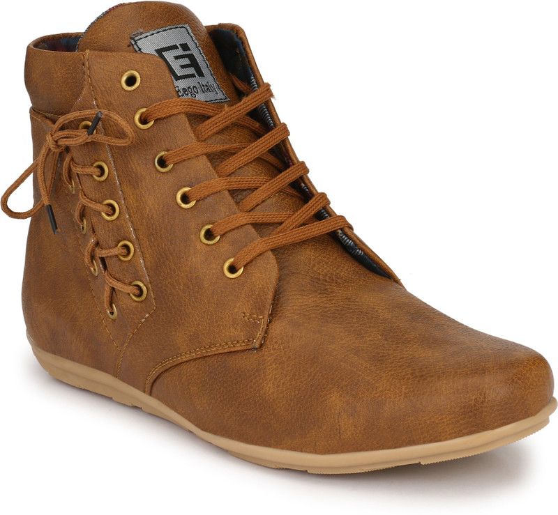 Stylish Shoes High Tops For Men  (Tan)