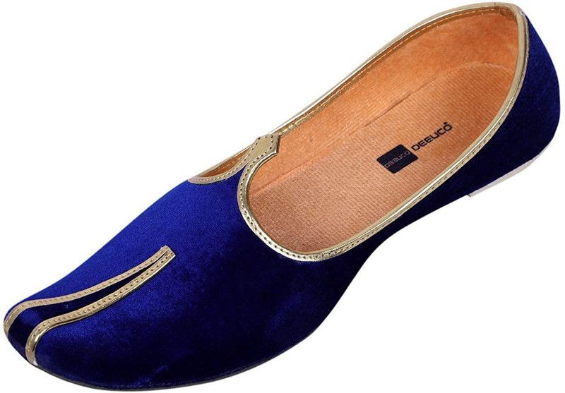 Men's Traditional Velvet Wedding and Sherwani Jutti, Mojari Jutis For Men  (Blue)