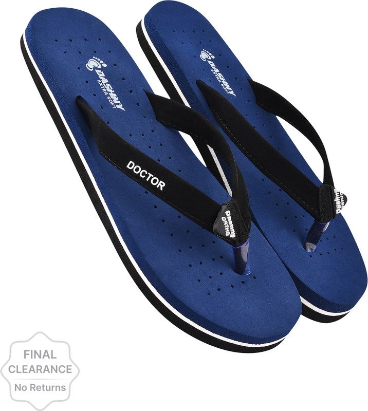 Flat Ortho Care Diabetic Orthopaedic Comfort Extra Soft Doctor Women's Slippers Flip Flops  (Navy 4)