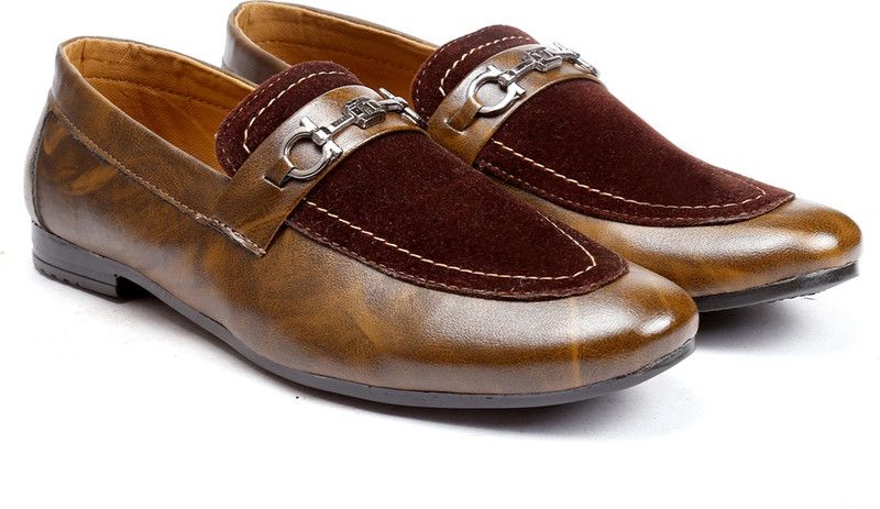 Men's Formal Pu Leather Loafer & Mocassins Shoes Loafers For Men Party Wear For Men  (Brown)
