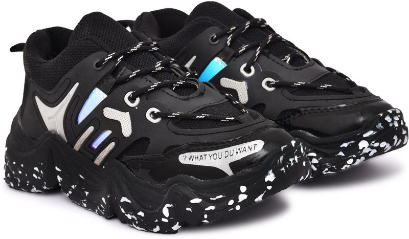 Women Colorblocked Sneakers Running Shoes For Women  (Black)