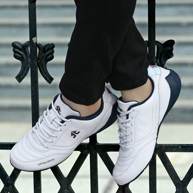 Speed Cat-White / Navy Tennis Shoes For Men  (White)