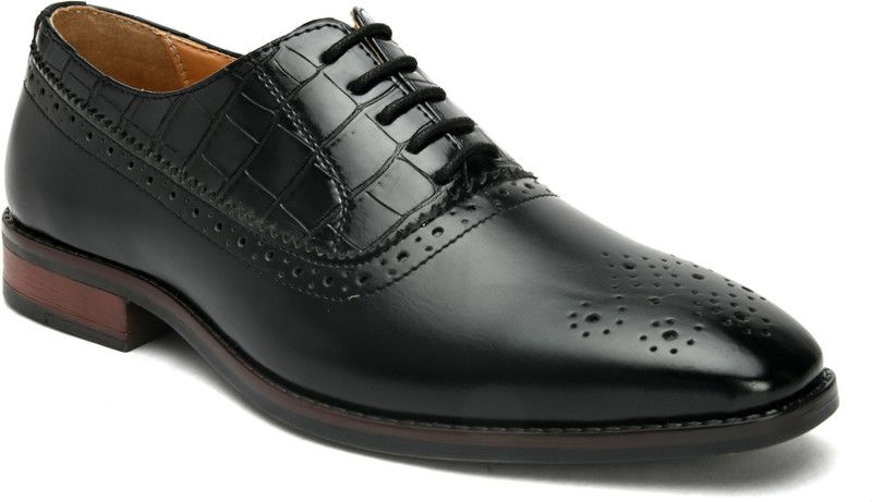 Faux Leather Derby Formal Shoes Derby For Men  (Black)