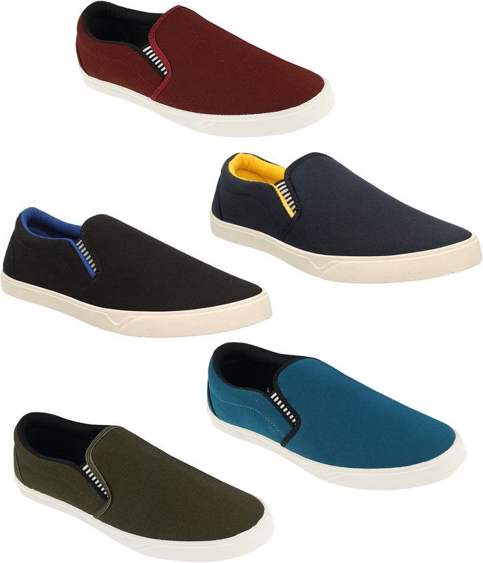 Combo Pack of 5 Casual (Loafers & Moccassins) Slip On Sneakers For Men  (Multicolor)
