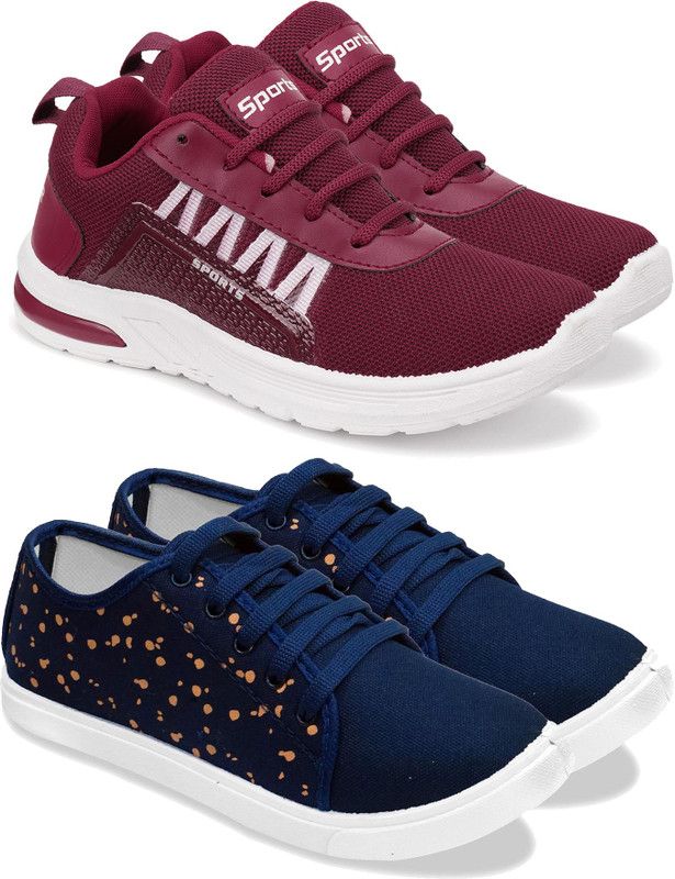 Exclusive Affordable Collection of Trendy & Stylish Sports Sneakers Shoes Running Shoes For Women  (Maroon, Blue)