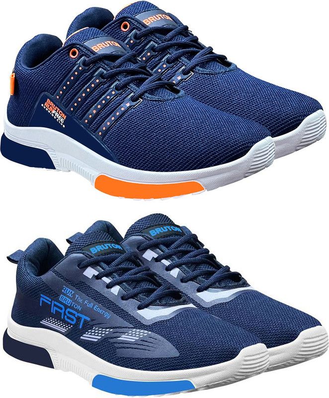 Combo Pack of 2 Sports Shoes Running Shoes For Men Running Shoes For Men  (Blue, Orange)
