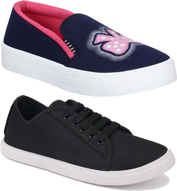 Pack of 2 Latest Collection of Stylish Outdoors Loafers Sneakers Sneakers For Women  (Multicolor)