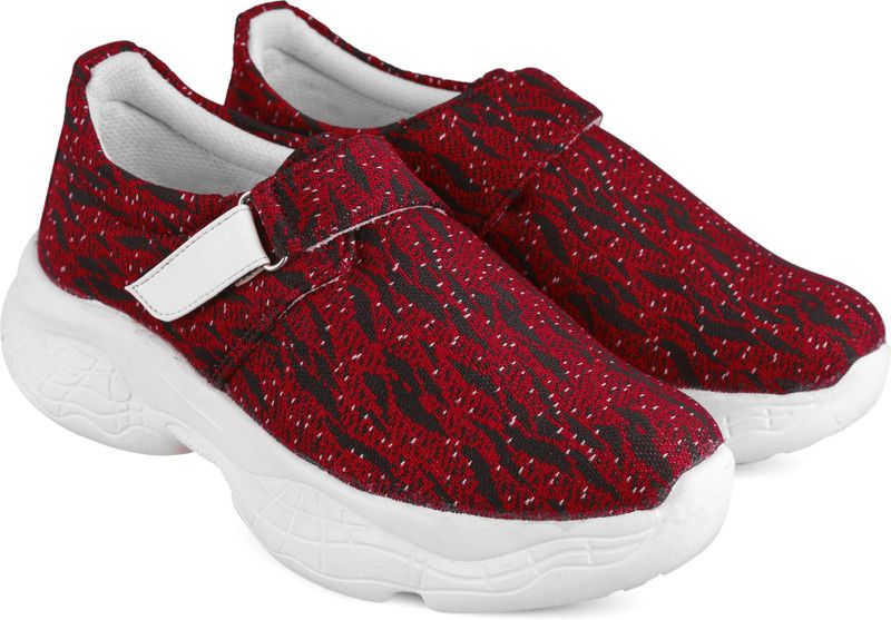 Stylish Running Velcro girls Casual Casuals For Women  (Red)