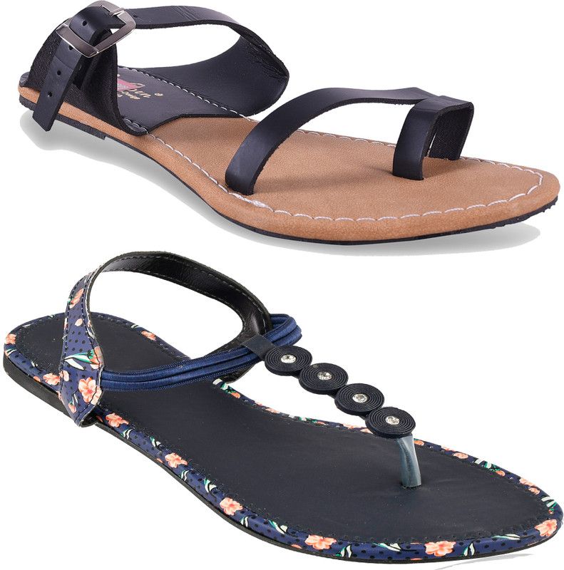 Women Beige, Blue Flats