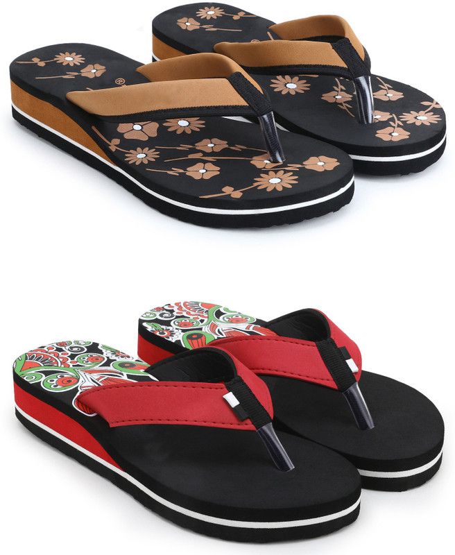Slippers  (Brown, Red 7)