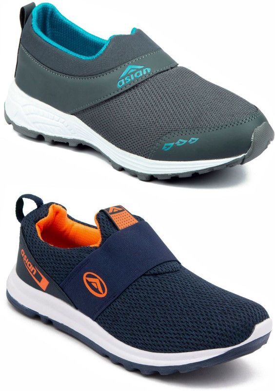 Multicolor Sports Shoes,Walking Shoes Walking Shoes For Men  (Orange, Grey)