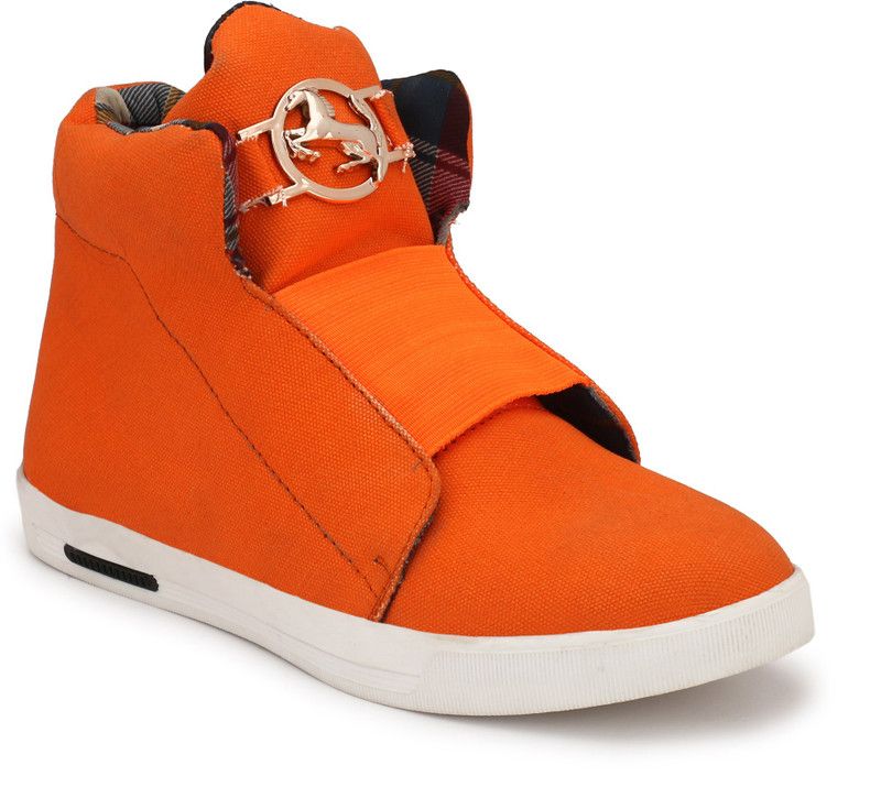 Premium High Top High Tops For Men  (Orange)