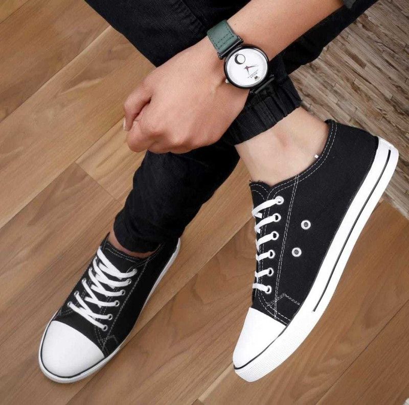 New Casual Sneaker Stylish Shoes For Men's Canvas Shoes For Men  (White, Black)
