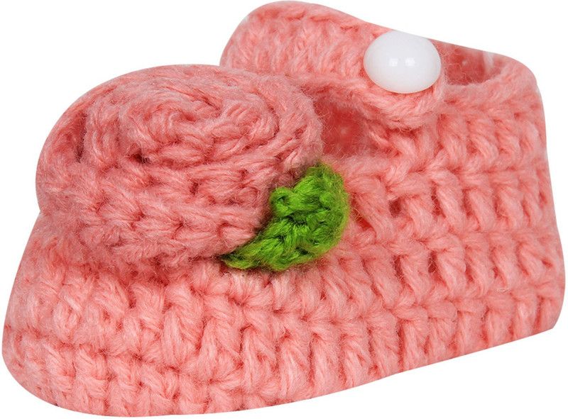 OLE BABY Booties  (Toe to Heel Length - 10 cm, Orange)