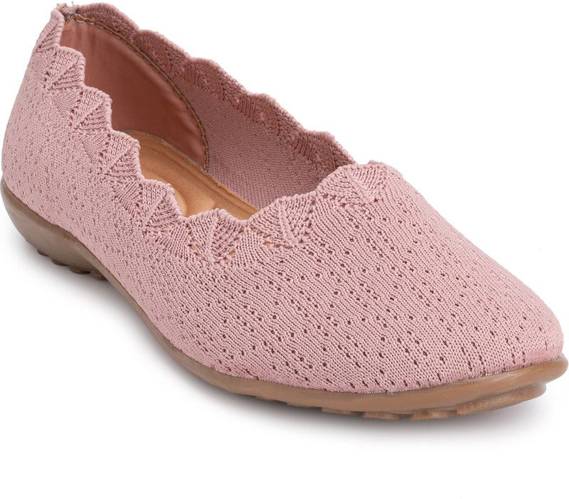 Footons Comfortable Stylish Designer Bellies Flat and Casual Shoes for Women's Bellies For Women  (Pink)